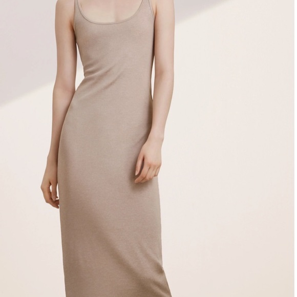 Babaton Dresses & Skirts - SOLD 💌NWOT Babaton Aritzia Freddie Dress Taupe XS